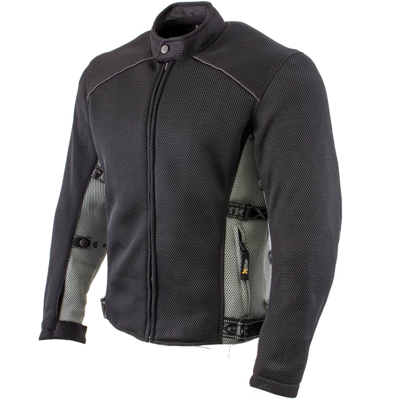 Xelement CF2157 Men's 'Caliber' Black Mesh Motorcycle Jacket with –