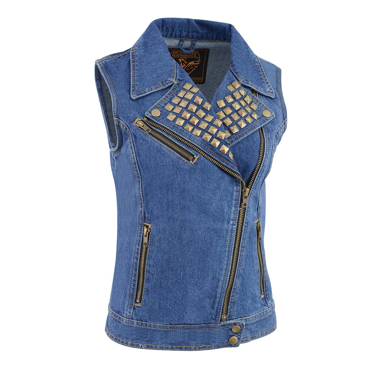 Blue jean hot sale biker vest