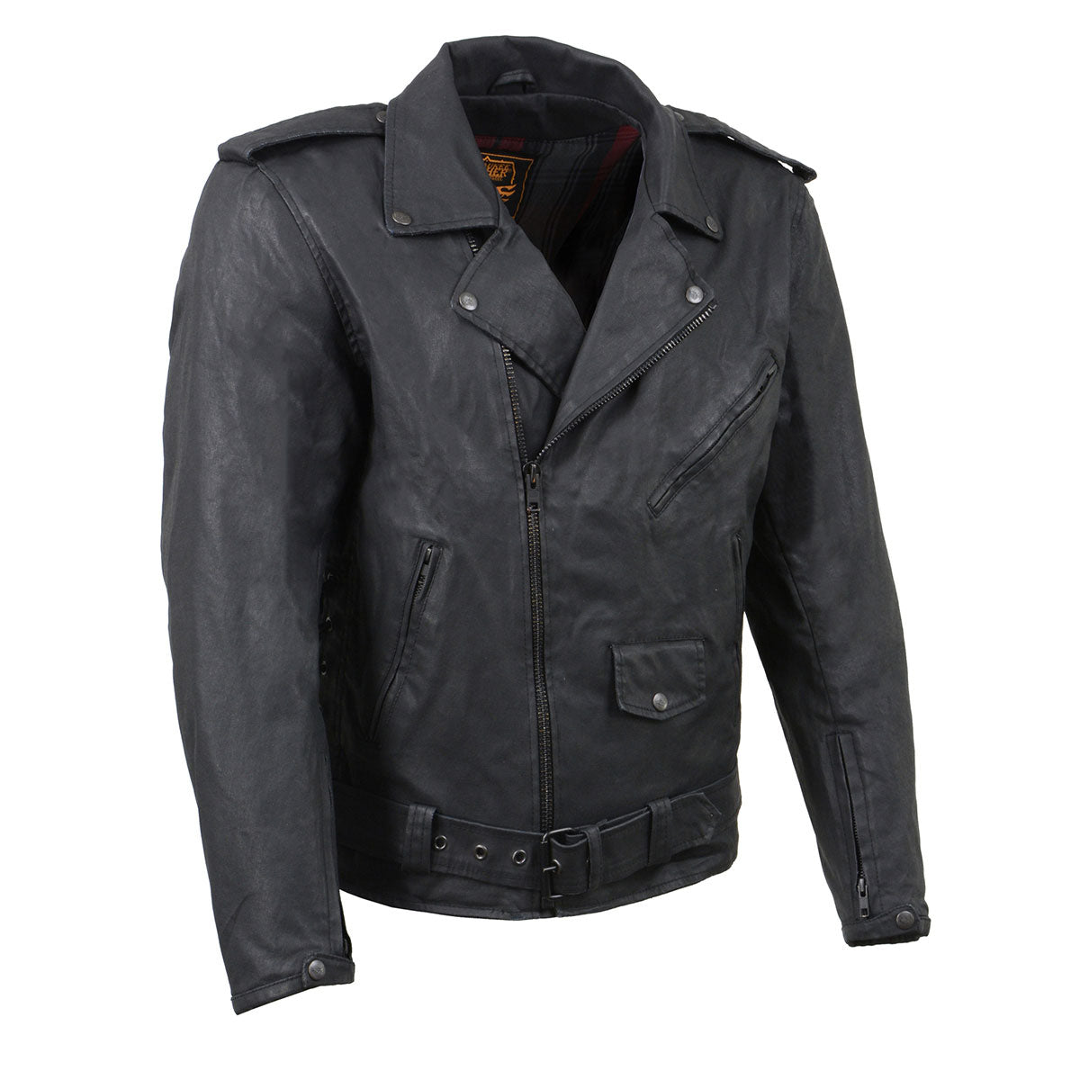 Elwood Nylon Black/Grey Distressed Denim Button Shirt Motorcycle buy Trucker Jacket