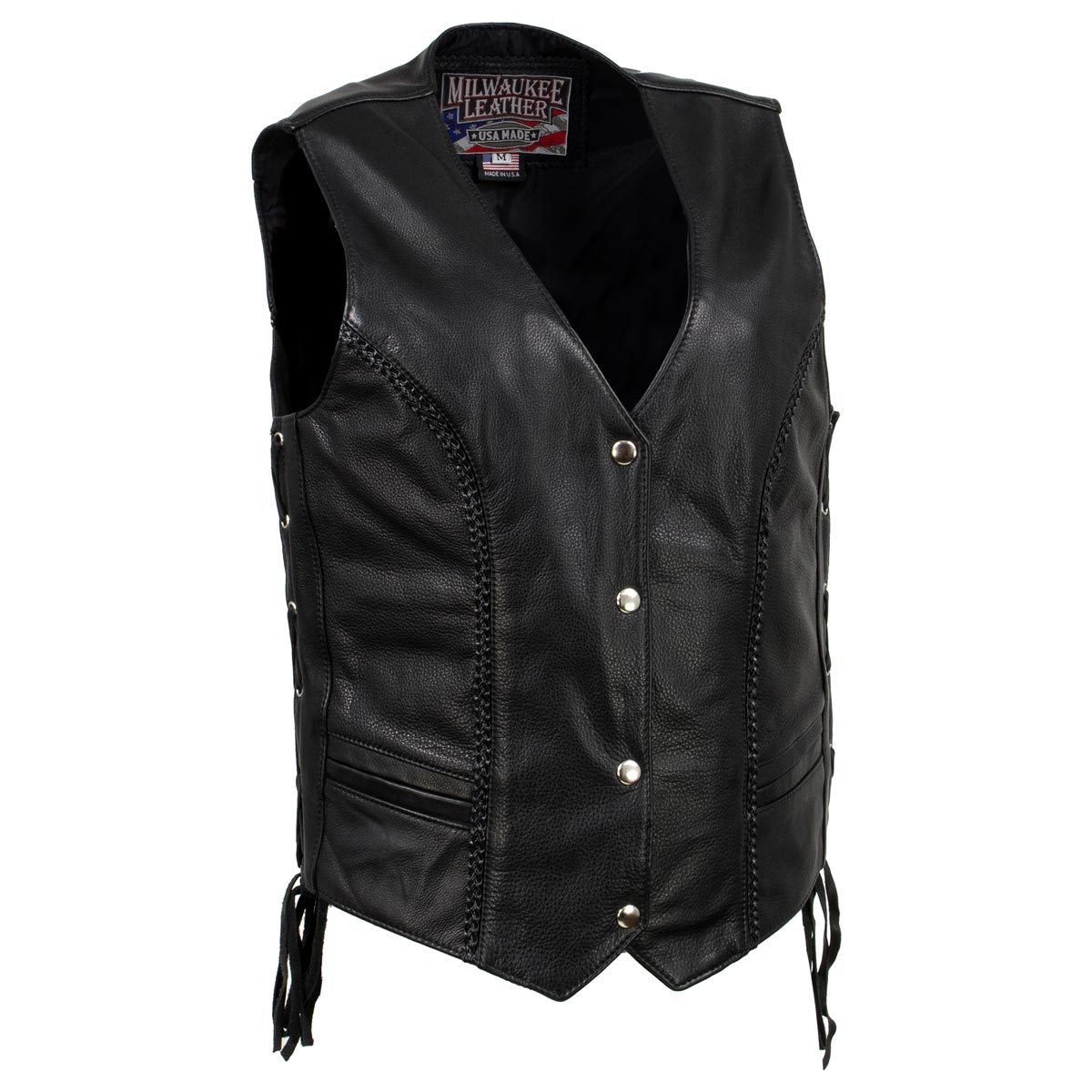 Milwaukee Clothing Company quality popular leather biker vest womens med