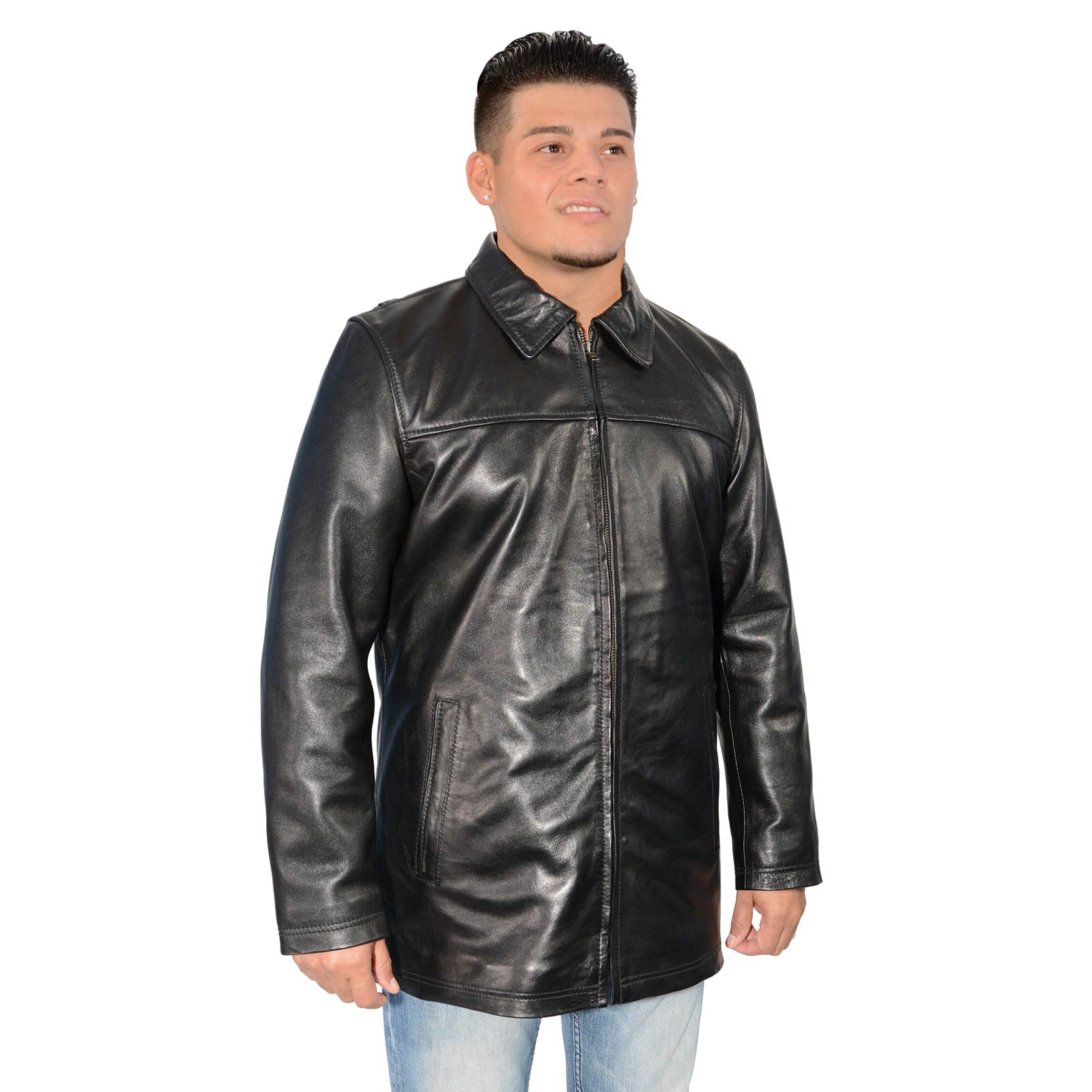 Milwaukee Leather Men s Classic JD Lambskin Leather Jacket