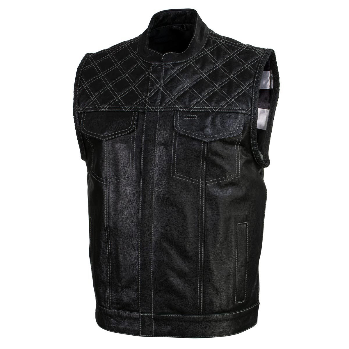 Xelement shops Leather Motorcycle Vest Sz XL