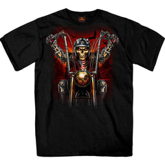 Hot Leathers GMS1551 Men's Black Skull Rider Printed T-Shirt