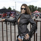 Hot Leathers JKL1028 Studs and Fringe Ladies Black Carry Conceal Leather Jacket