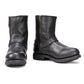 Milwaukee Leather MBM9042 Men's Black Ruf Leather Short Harness Motorcycle Boots w/ Inside Zipper