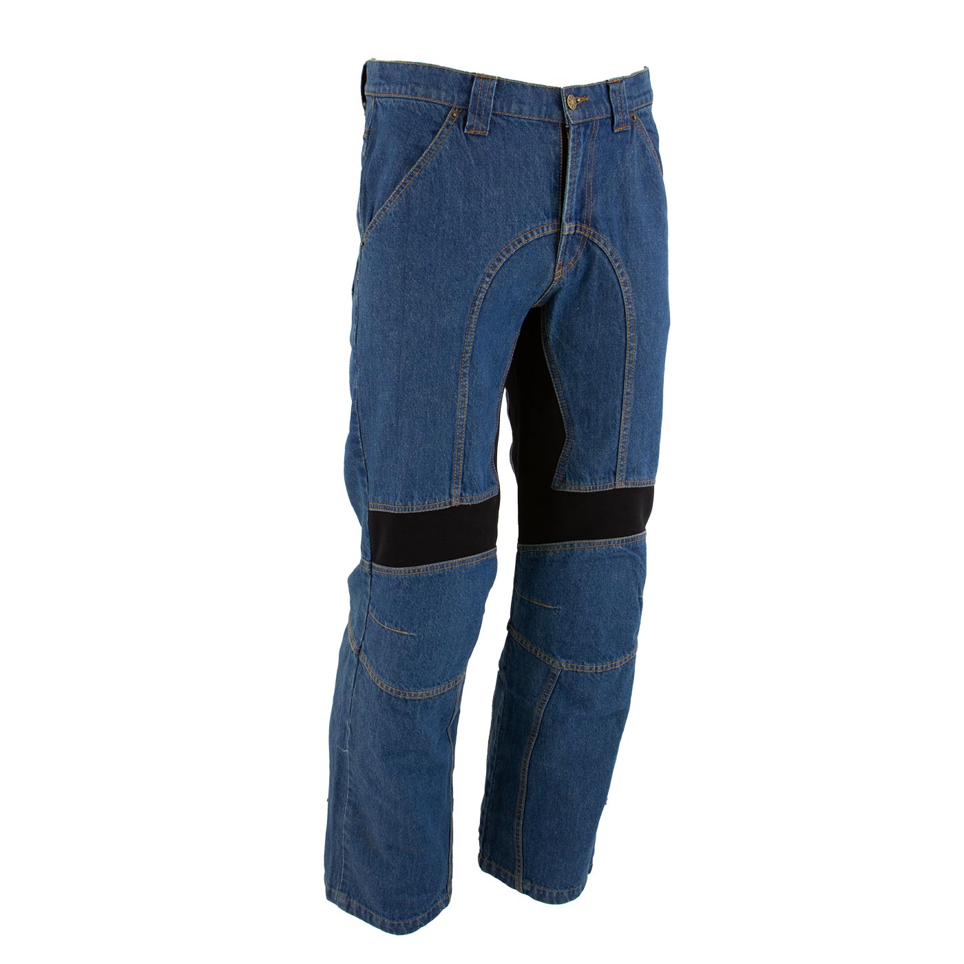 Milwaukee Leather MDM5015 Men's Classic Fit Blue Denim Motorcycle Rider Racing Pants w/ CE Armor on Knees