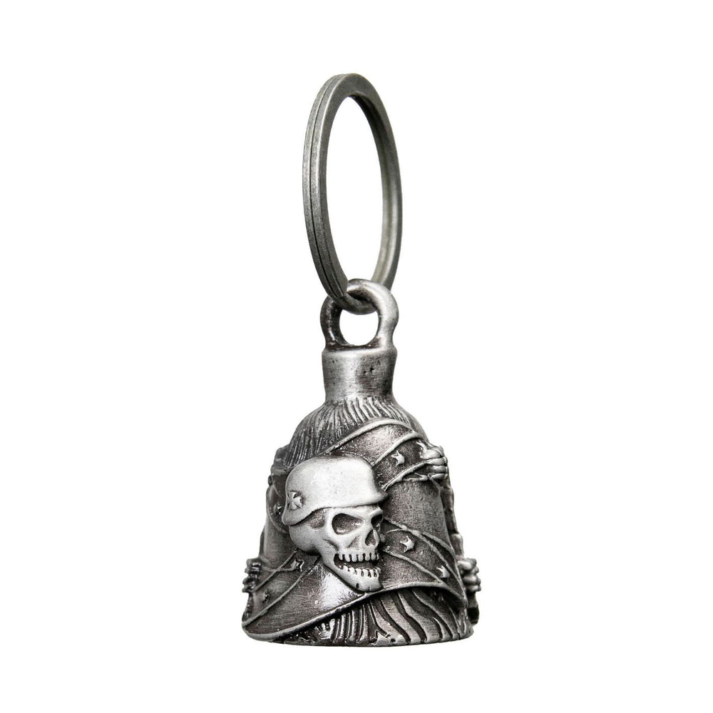 Milwaukee Leather MLB9045 'Helmet Skull' Motorcycle Good Luck Bell | Key Chain Accessory for Bikers