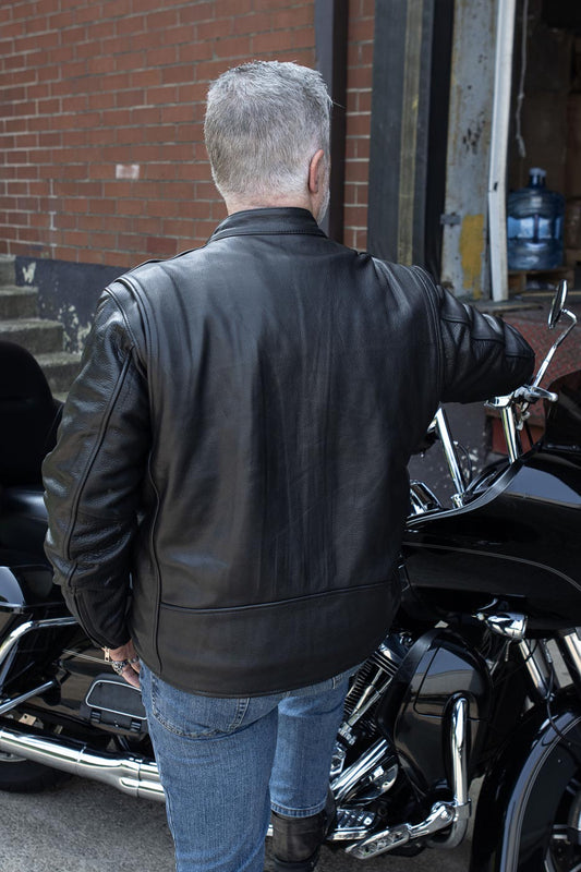 Milwaukee Leather USA MADE MLJKM5006 Men's Black 'Rumble' Premium Leather Motorcycle Jacket