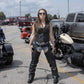 Milwaukee Leather MLL4560 Women's Black Naked Leather Classic Braided Side Lace Deep V-Neck Motorcycle Rider Vest