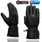 Milwaukee Leather Men's Black Gauntlet Motorcycle Hand Gloves-Black Soft Leather Waterproof Sinch Wrist Closure-SH293