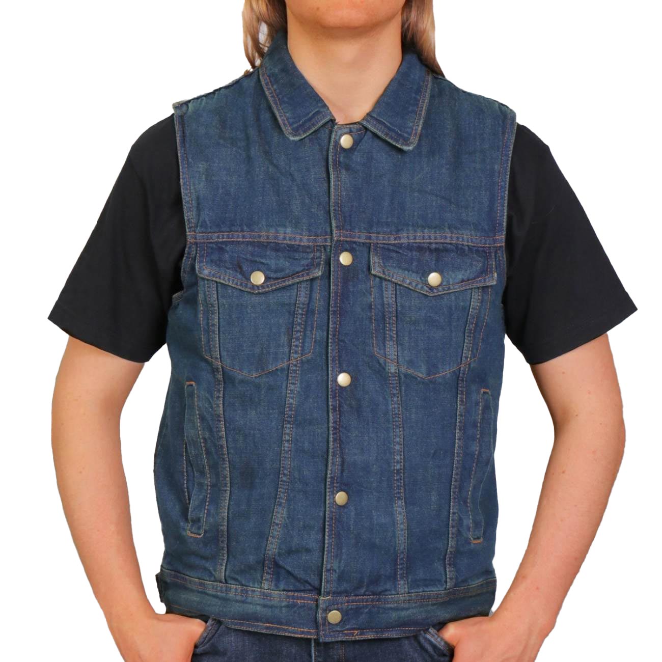 Men s Denim Vests LeatherUp USA