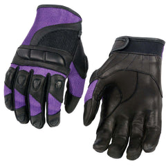 Xelement XG80208 Women's Black and Purple Mesh Cool Rider Motorcycle Gloves