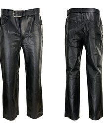 Xelement 860 Men's 'Classic' Black Loose Fit Motorcycle Casual Leather Pants