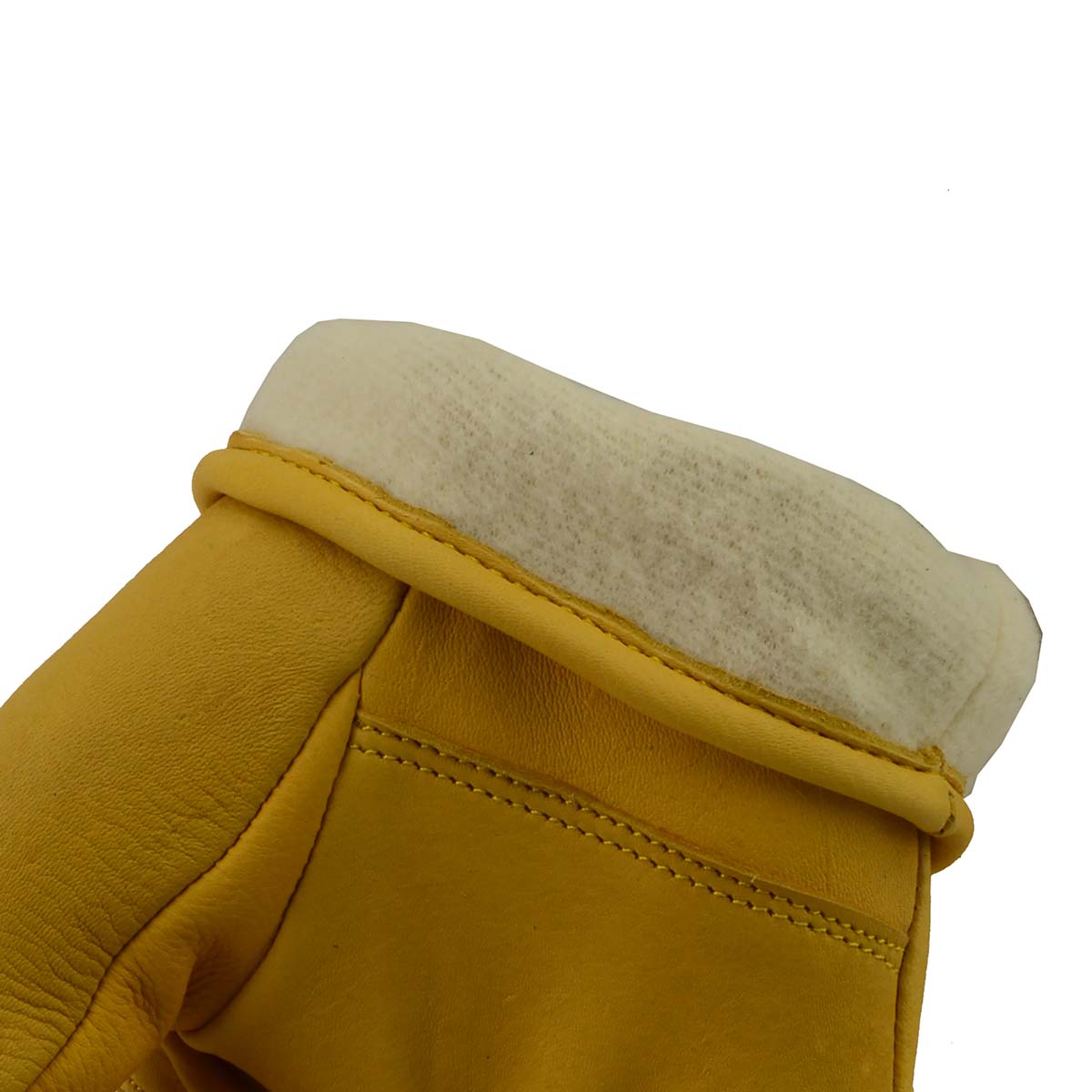 M Boss Motorcycle Apparel BOS37547 Men's Yellow Lined Full Grain Deerskin Gloves