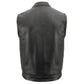 Men’s Premium Cowhide Leather Club Style Motorcycle Biker Riding Vest BZ6410