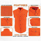 Milwaukee Leather DM1003 Men's Orange Lightweight Denim Shirt with Sleeveless Frayed Cut Off