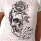 Hot Leathers Ladies Burnout Stem Skull T-Shirt GLC1583