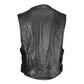 Milwaukee Leather LKM3786 Men's Swat Style Black Leather Motorcycle Riders Vest w/ Adjustable Side Velcro