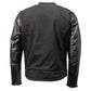 Milwaukee Leather MDM1003 Men's Black Denim and Leather Sleeves Motorcycle Riders Jacket