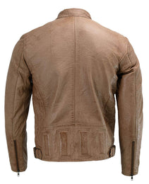 Milwaukee Leather SFM1835 Men's Saddle ‘Cafe Racer’ Leather Jacket with Snap Button Collar