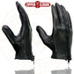 Milwaukee Leather SH722 Women's Black Unlined Leather Lightweight Motorcycle Hand Gloves W/ Wrist Zipper Closure