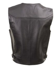 Xelement XS1927 Men's 'Road King' Black Motorcycle Leather Biker Vest