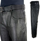 Milwaukee Leather LKM5718 Men's Classic Black Loose Fitted Motorcycle Casual Leather Biker Pants