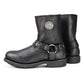 Milwaukee Leather MBM9042 Men's Black Ruf Leather Short Harness Motorcycle Boots w/ Inside Zipper