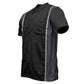 Milwaukee Motorcycle Clothing Co. MDM11608 Men's Classic Black and Grey Button Up Mechanic Shirt w/ Reflective Stripe