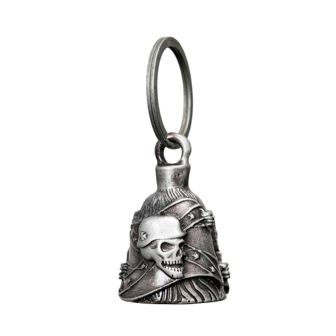 Milwaukee Leather MLB9045 'Helmet Skull' Motorcycle Good Luck Bell | Key Chain Accessory for Bikers