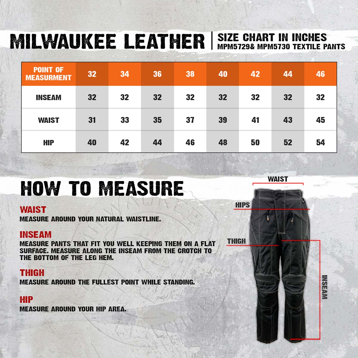 Milwaukee Leather MPM5729 Men's Black Tri-Tex Fabric Motorcycle Rider Pants w/ CE Armor Protection