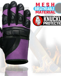 Xelement XG80208 Women's Black and Purple Mesh Cool Rider Motorcycle Gloves