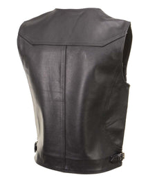 Xelement XS1927 Men's 'Road King' Black Motorcycle Leather Biker Vest