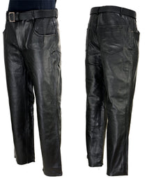 Xelement 860 Men's 'Classic' Black Loose Fit Motorcycle Casual Leather Pants