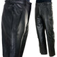 Milwaukee Leather LKM5727 Men's Black Premium Leather Motorcycle Rider Protective Over Pants w/ Side Zipper Entry