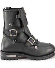 Milwaukee Leather MBM9076 Men’s Black Tactical Logger Leather Boots with Buckle Enhancement