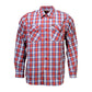 Milwaukee Leather MNG11670 Men's Red, Blue and White Long Sleeve Cotton Flannel Shirt