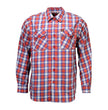 Milwaukee Leather MNG11670 Men's Red, Blue and White Long Sleeve Cotton Flannel Shirt