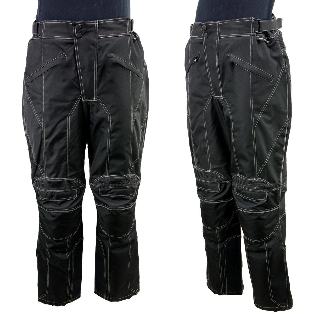 Milwaukee Leather MPM5729 Men's Black Tri-Tex Fabric Motorcycle Rider Pants w/ CE Armor Protection