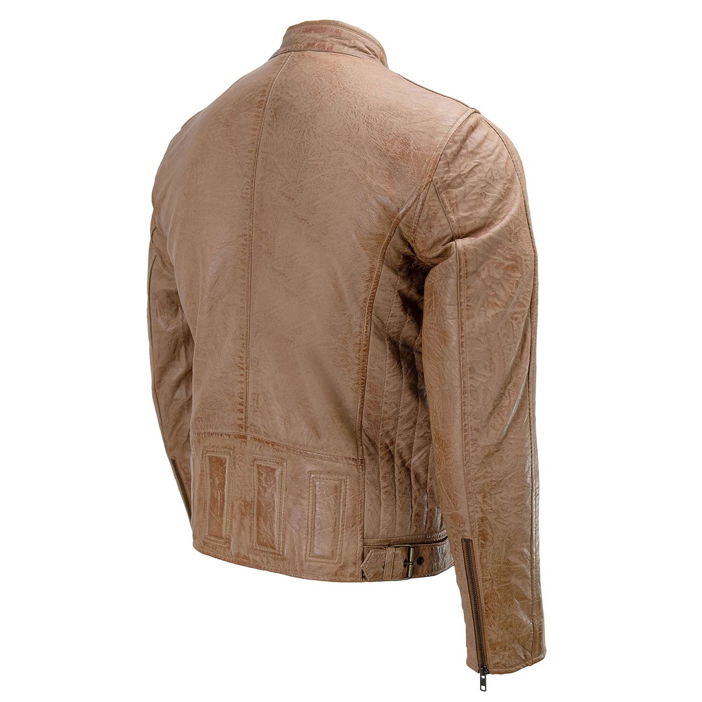 Milwaukee Leather SFM1835 Men's Saddle ‘Cafe Racer’ Leather Jacket with Snap Button Collar