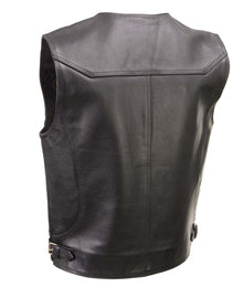 Xelement XS1927 Men's 'Road King' Black Motorcycle Leather Biker Vest