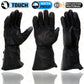 Milwaukee Leather MG7550 Men's Black Cowhide Leather Gauntlet Motorcycle Hand Gloves w/ X-Long Cuff i-Touch Screen Waterproof