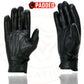 Milwaukee Leather MG7760 Women's Black Leather Gel Palm Lightweight Motorcycle Hand Gloves W/ Stylish ‘Wrist Detailing’