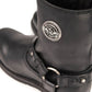 Milwaukee Leather MBM9042 Men's Black Ruf Leather Short Harness Motorcycle Boots w/ Inside Zipper