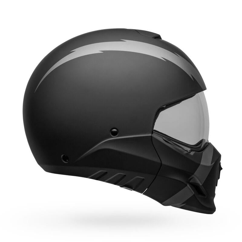 Close Out Bell Broozer ‘Full Face. Open Face. In Your Face’ 2 in 1 Motorcycle Arc Matte Black with Gray Helmet Size Small