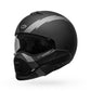 Close Out Bell Broozer ‘Full Face. Open Face. In Your Face’ 2 in 1 Motorcycle Arc Matte Black with Gray Helmet Size Small