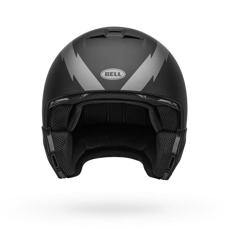 Close Out Bell Broozer ‘Full Face. Open Face. In Your Face’ 2 in 1 Motorcycle Arc Matte Black with Gray Helmet Size Small