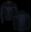 Milwaukee Leather MLM1504 Men's Black ‘The Skelly Racer’ Premium Moto Leather Jacket