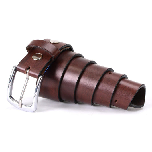 Milwaukee Leather MP7118 Men's Classic Brown Leather Belt with Brass Buckle