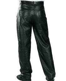 Xelement 860 Men's 'Classic' Black Loose Fit Motorcycle Casual Leather Pants